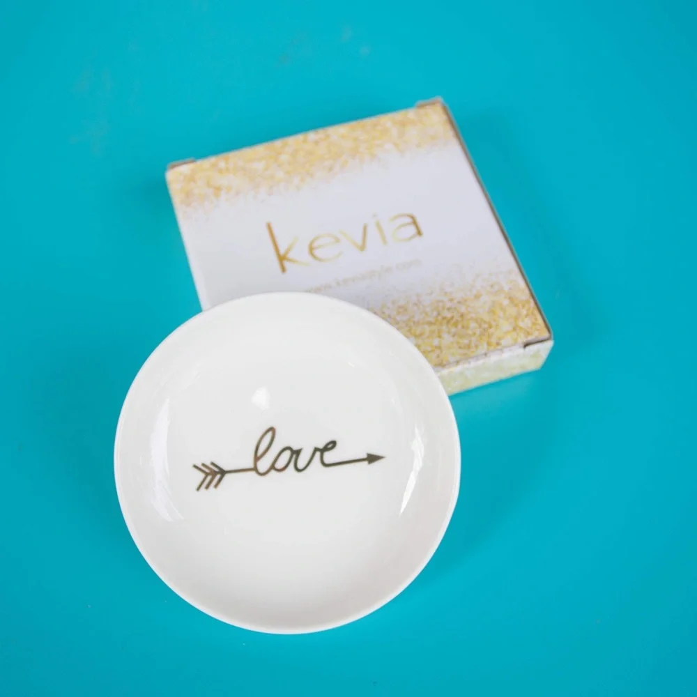 White ceramic trinket dish from Kevia